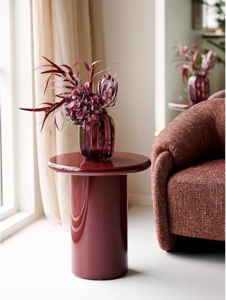 Vază roșie din sticlă lucrată manual (înălțime 21 cm) – House Nordic