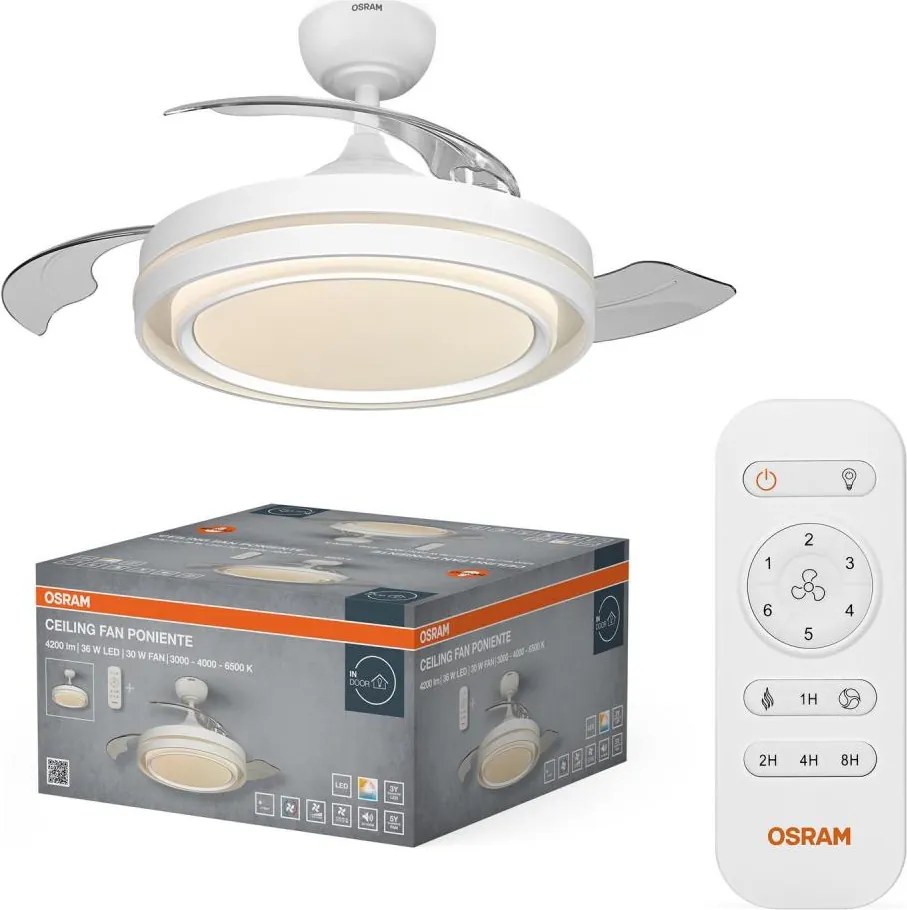 Osram - Corp de iluminat LED reglabil cu ventilator PONIENTE LED/36W/230V 3000/4000/6500K + telecomandă
