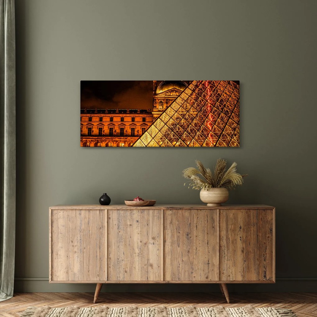 Tablou cu Louvre la Pris (120x50 cm)