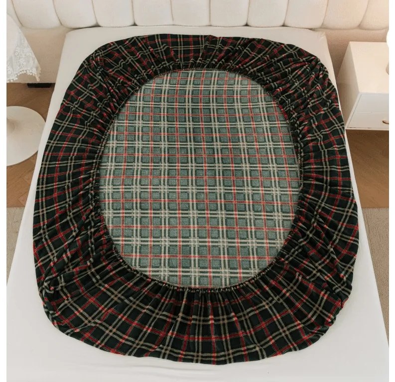 Cearsaf Cocolino microplus cu elastic GLENMOORE 160x200 cm verde