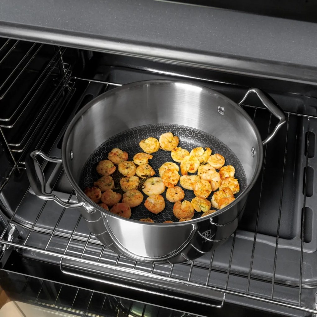 Set oale si tigai inox cu capace 8 piese Eternal Berlinger Haus BH8518, compatibile inductie si cuptor