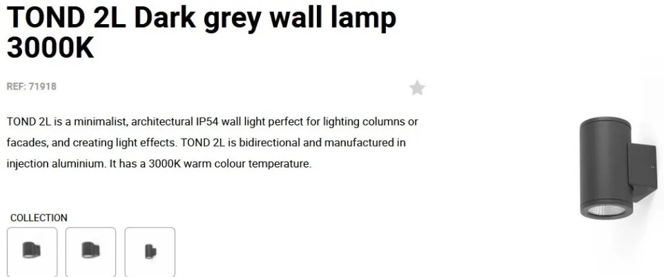 Aplica LED exterior iluminat arhitectural IP54 TOND 2L 3000K