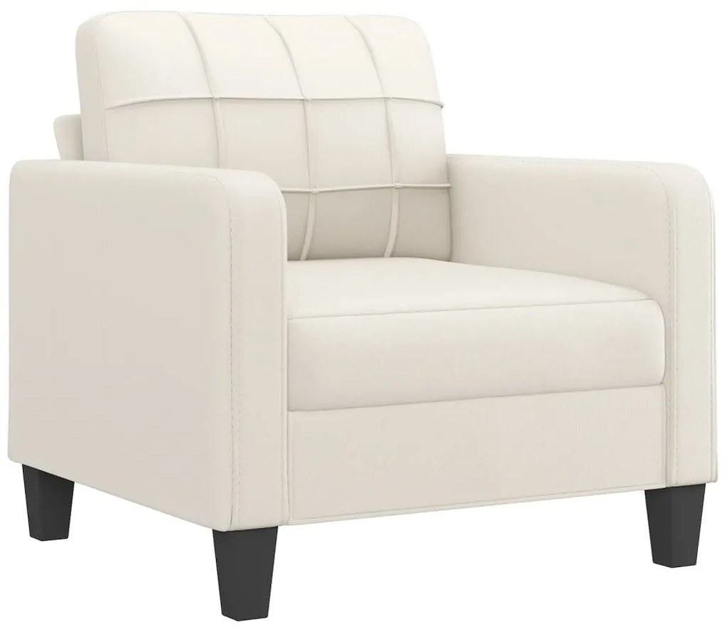 348638 vidaXL Canapea de o persoană, crem, 60 cm, piele ecologică