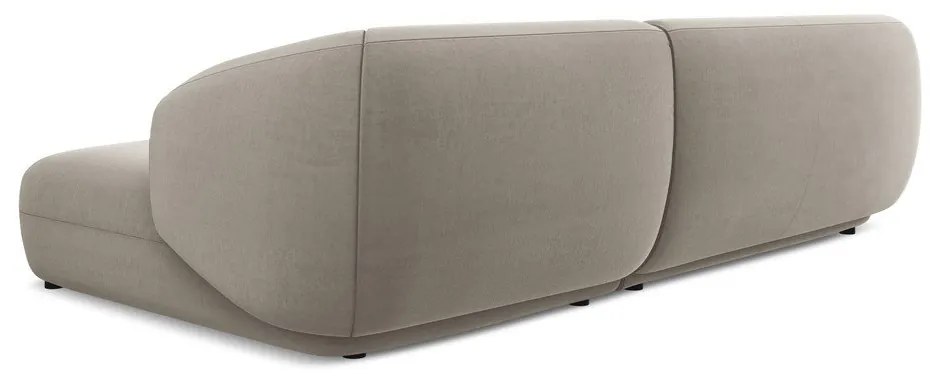 Colțar bej cu tapițerie din catifea (cu colț pe partea dreaptă) Moana – Makamii