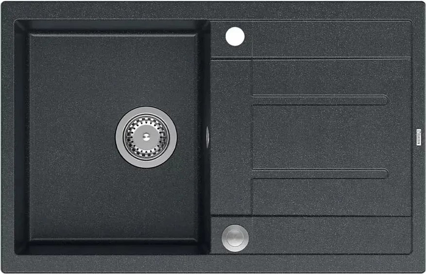 Chiuveta compozit incastrata Quadron Unique Morgan 111 negru - inox 78x50 cm