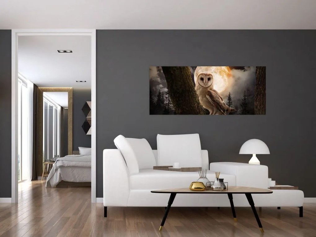 Tablou cu bufnița (120x50 cm)