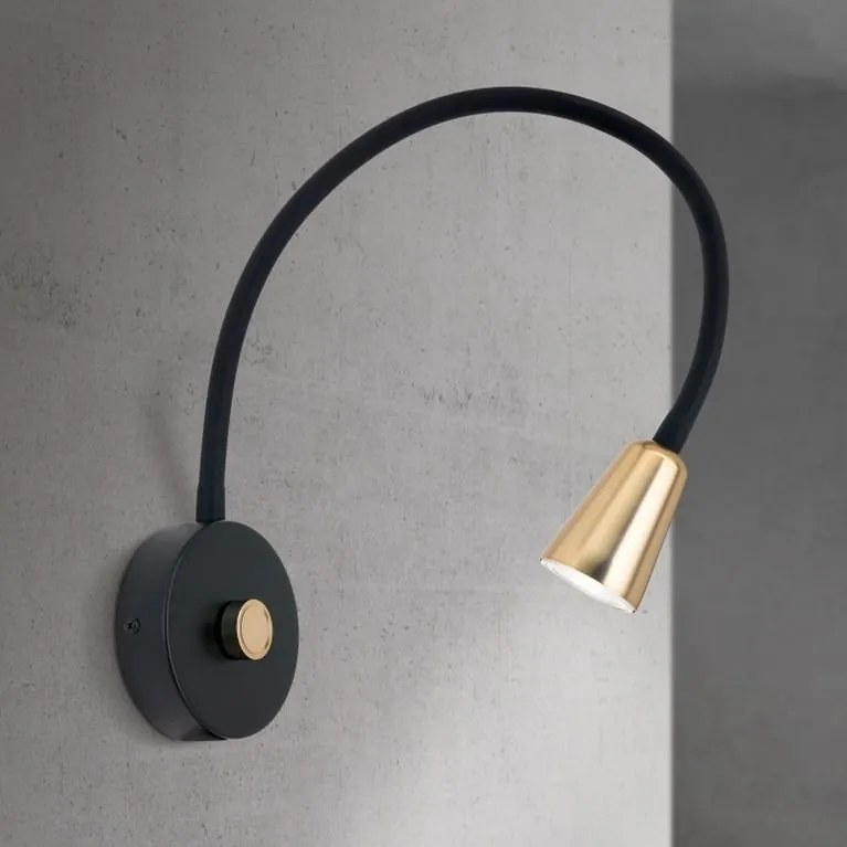 Aplica de perete flexibila cu spot GU10 DOTTY negru