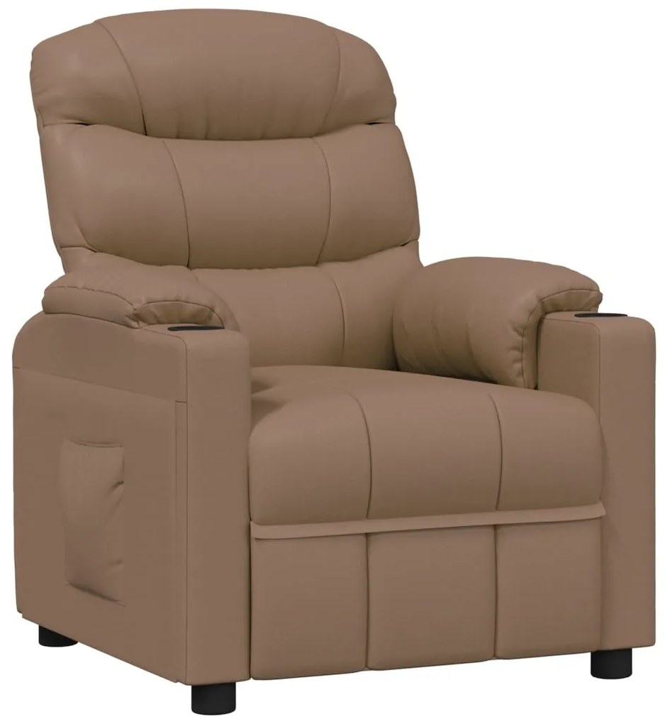 348062 vidaXL Fotoliu rabatabil, cappuccino, piele ecologică