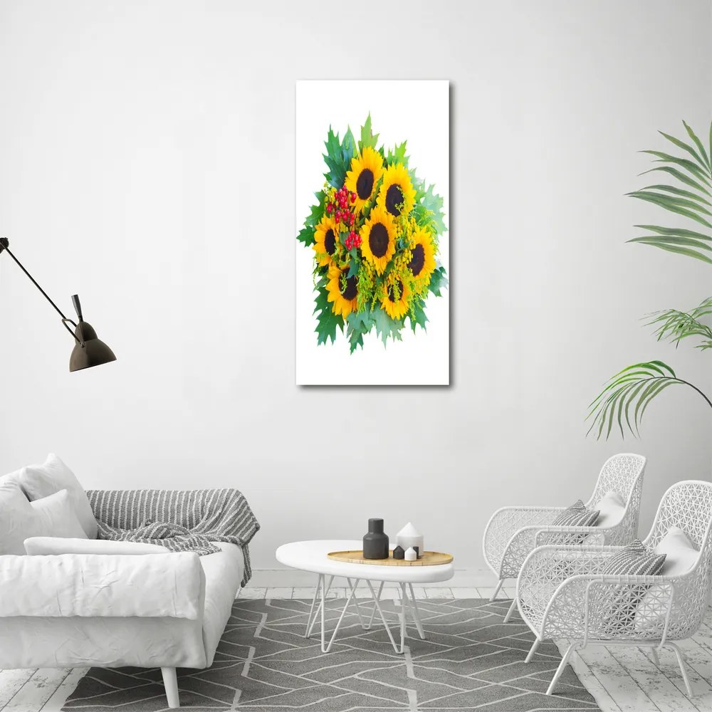Tablou Printat Pe Sticlă Buchet de floarea-soarelui