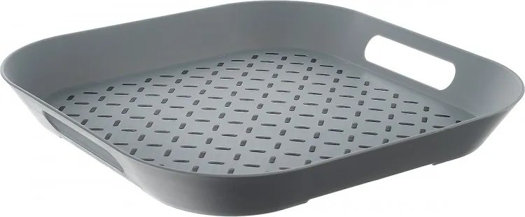 Tava pentru servire din plastic Try Gri, L34xl34xH4,3 cm