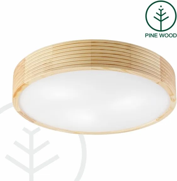 Plafonieră NATURAL MODERN 3xE27/15W/230V, diametru 47,5 cm, lemn de pin