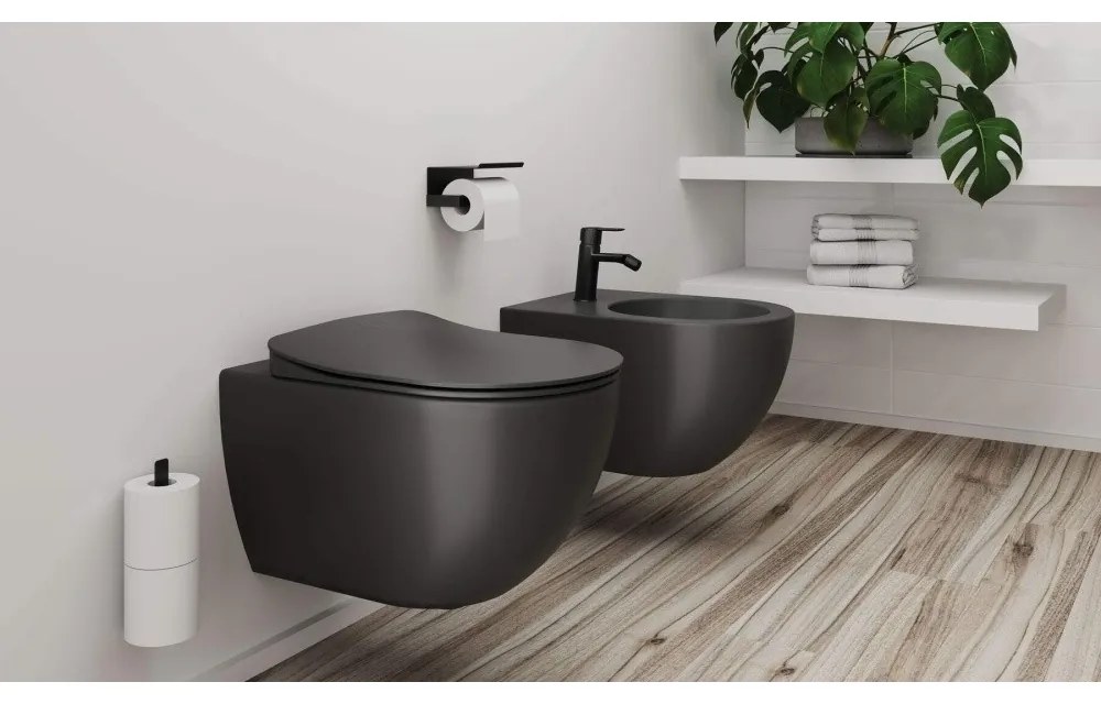 Vas WC suspendat Deante Peonia Zero titan antracit