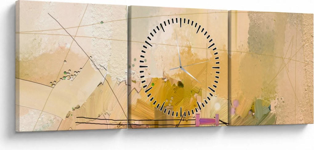 Tablou - Abstract, pictură în ulei (cu ceas) (90x30 cm)