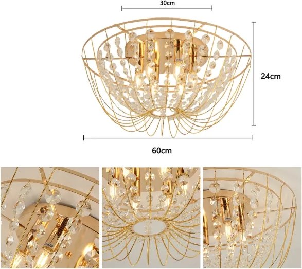 Brilagi - Lustră aplicată VASTERAS, 6 x E14, max. 40W, 230V, Ø 60 cm