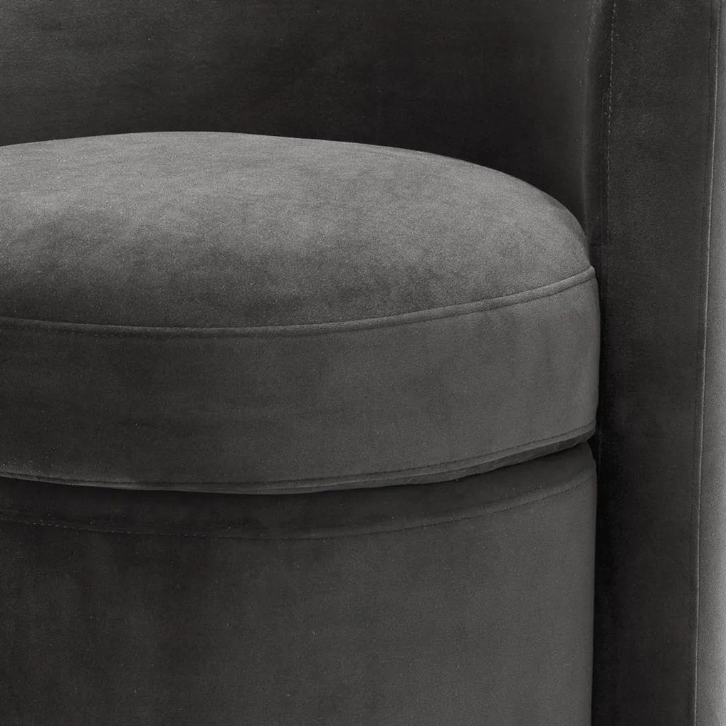 Fotoliu design LUX Arcadia, catifea gri inchis 113161 HZ