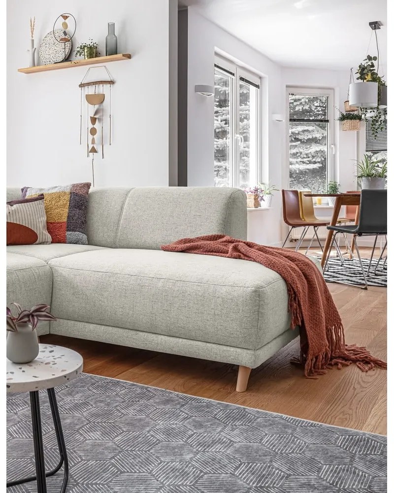 Colțar bej extensibil/cu spațiu de depozitare (cu colț pe partea dreaptă/în formă de ”L”) Classy Sophie – Miuform