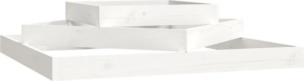 vidaXL Jardinieră, alb, 112x112x27 cm, lemn masiv de pin