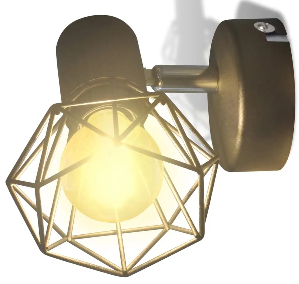 Aplice perete cadru sarma, stil industrial, negru, bec cu filament LED