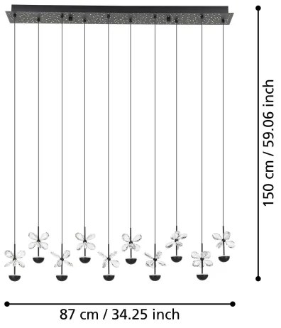 Lustră LED dimabilă pe cablu Eglo 390278 PIANOPOLI LED/23W/230V 3000K