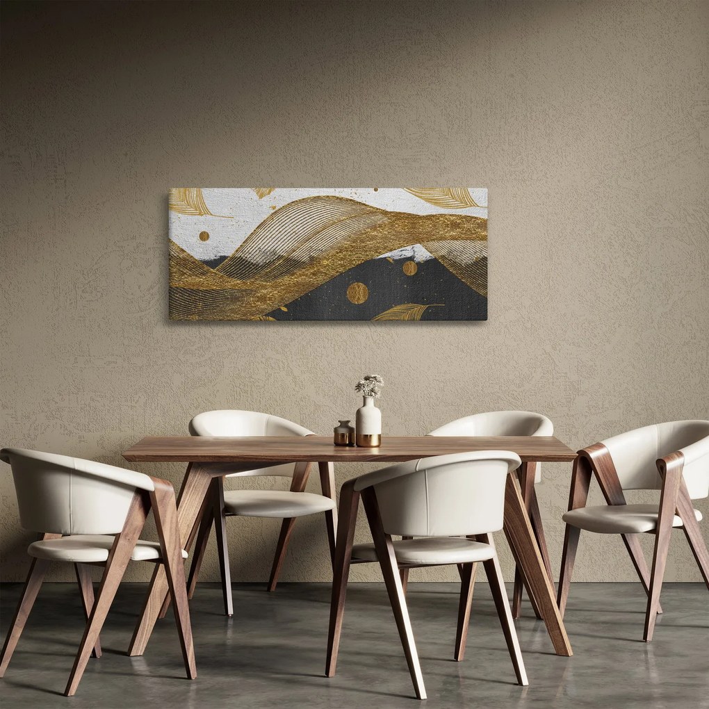 Tablou - Pene aurii (120x50 cm)