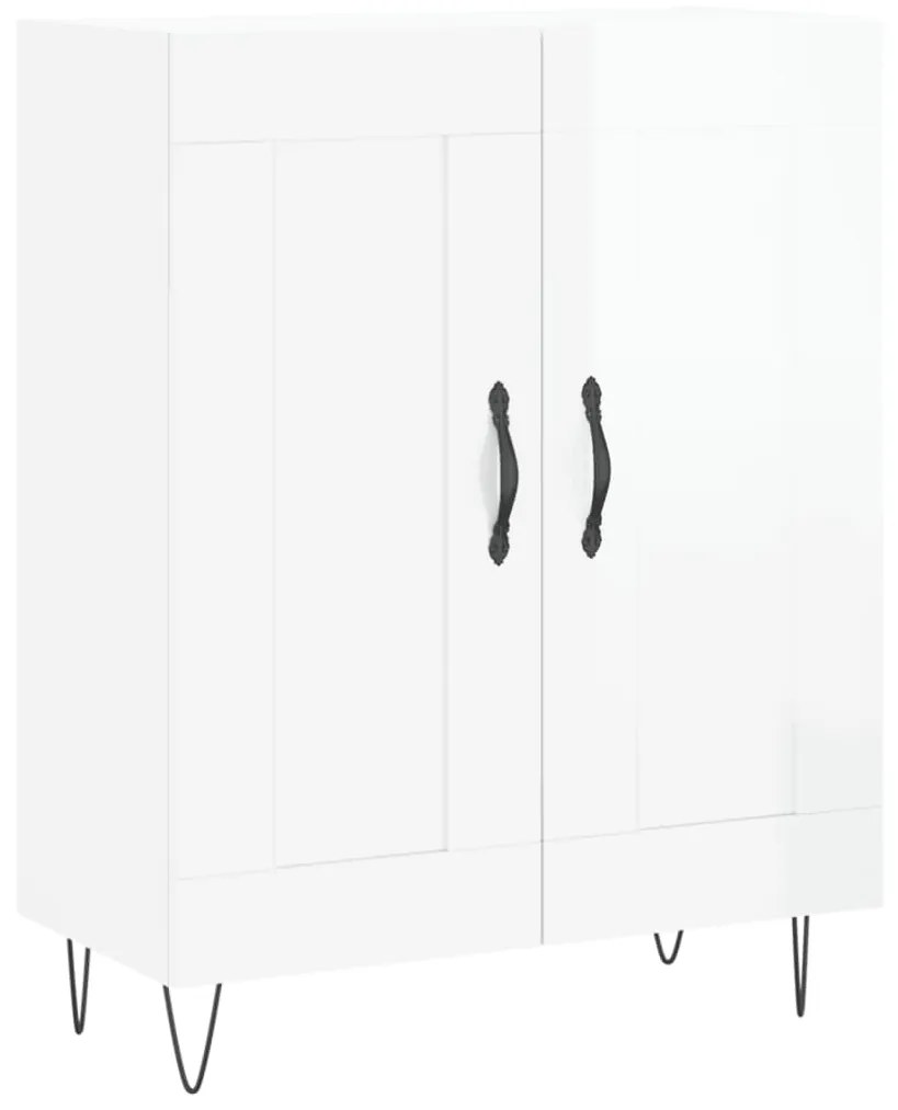 830190 vidaXL Servantă, alb extralucios, 69,5x34x90 cm, lemn compozit