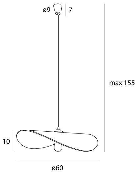 Lustră pe cablu MAXLIGHT P0581 NAP 1xE27/15W/230V d. 60 cm bej