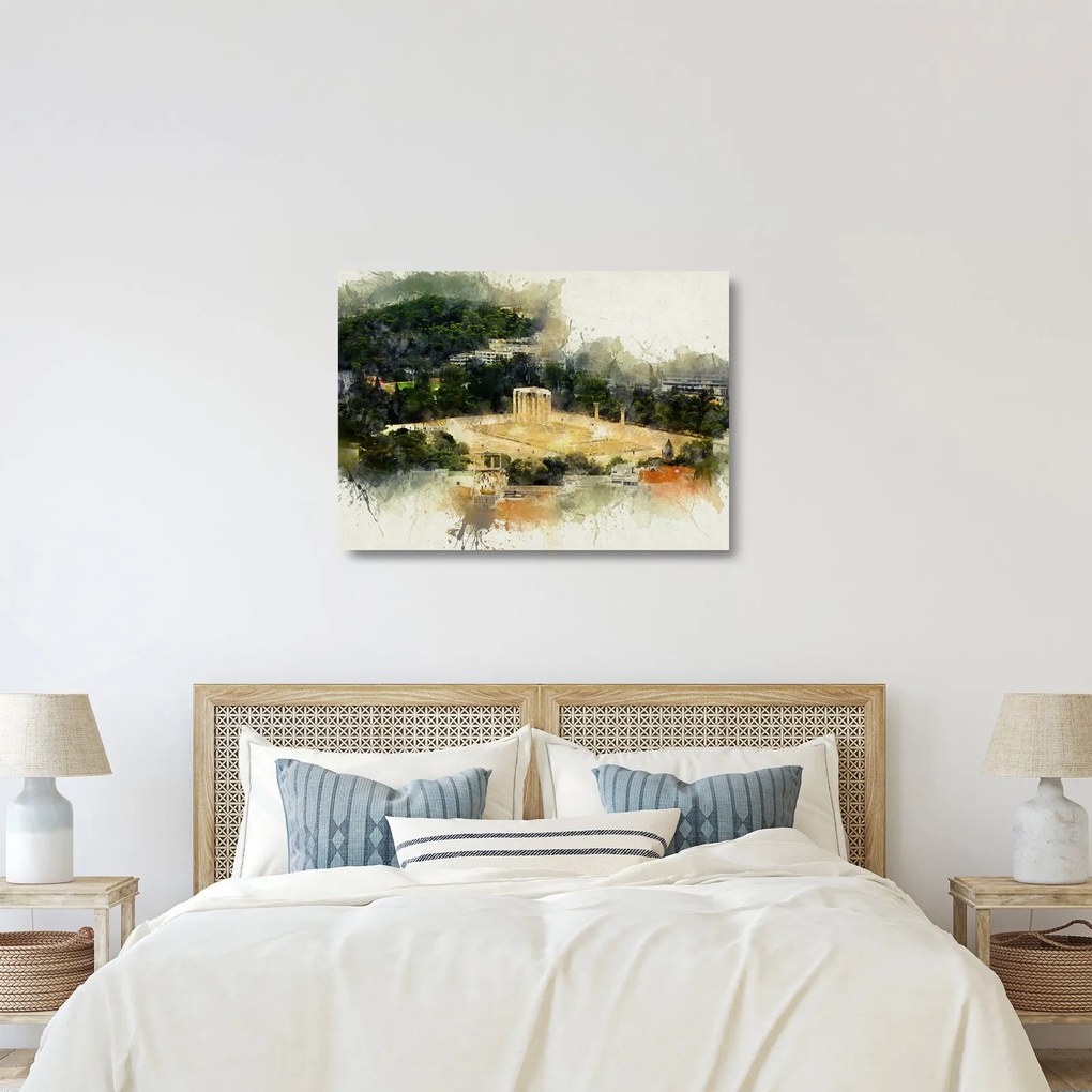 Tablou pe sticlă - Templul lui Zeus, Atena, Grecia (70x50 cm)