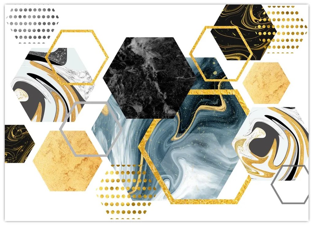 Tablou pe sticlă - Poligon (70x50 cm)