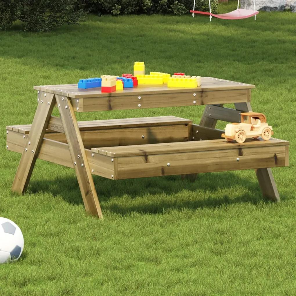 832600 vidaXL Masă de picnic pentru copii, 88x97x52 cm, lemn de pin tratat