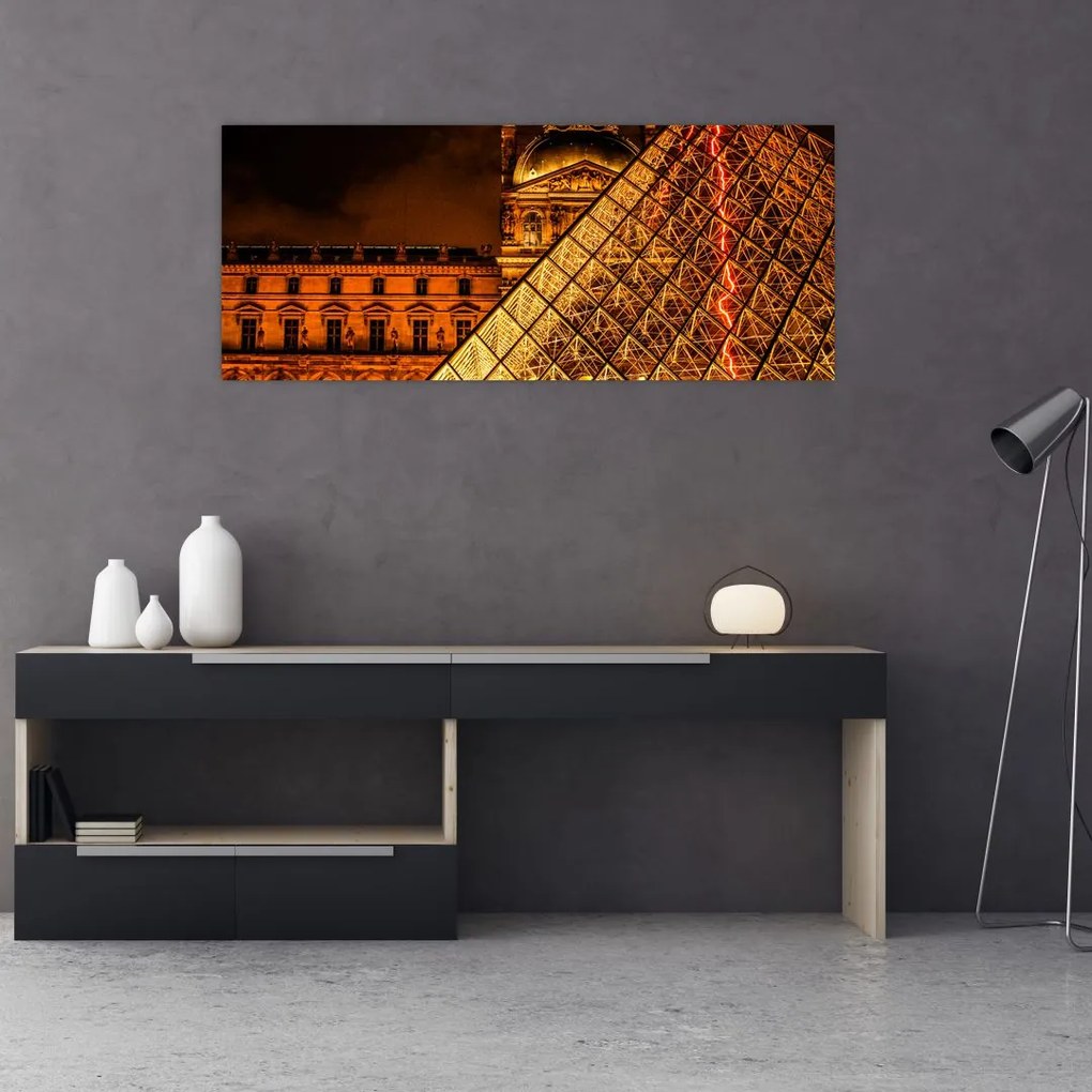 Tablou cu Louvre la Pris (120x50 cm)
