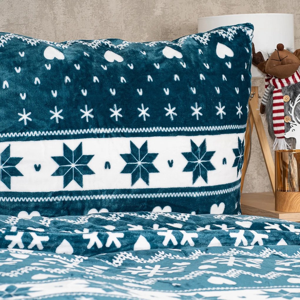 Lenjerie de pat din microflanel 4Home Nordic love, 140 x 220 cm, 70 x 90 cm