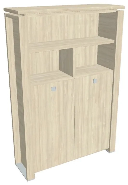 Dulap înalt pentru haine Verno+ 140 x 46 x 210 cm, cu rafturi, salcâm