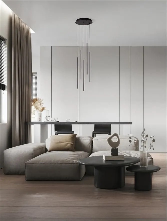 Lustra LED suspendata design minimalist STILVI 15W negru