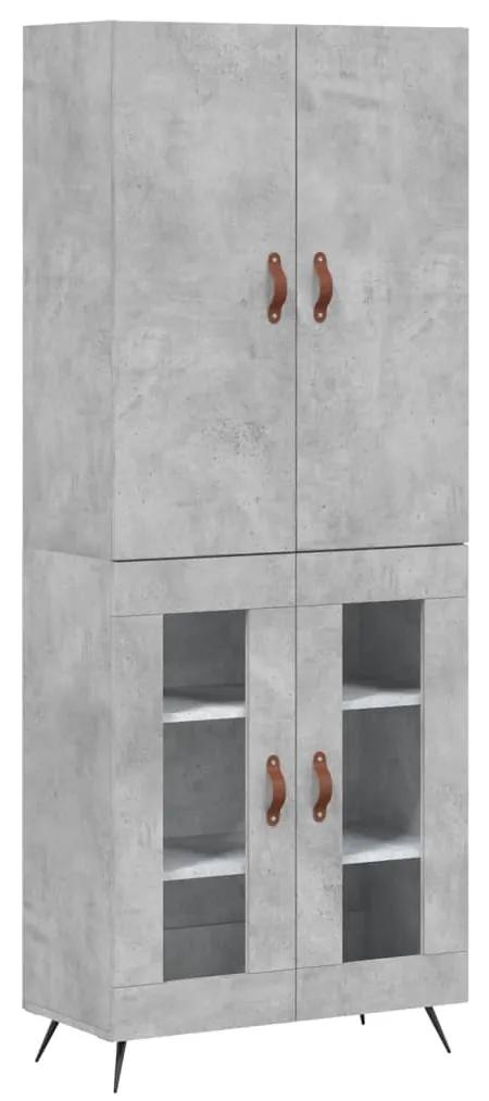 3195711 vidaXL Dulap înalt, gri beton, 69,5x34x180, lemn compozit