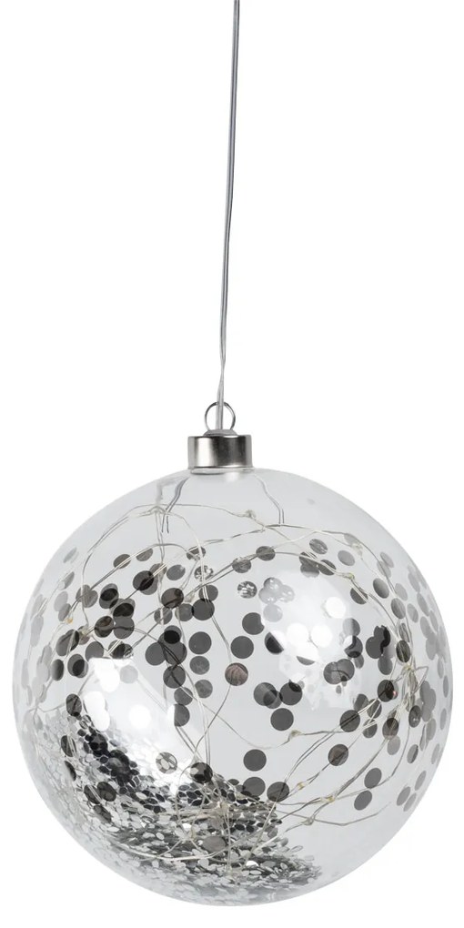 Räder Ornament mare din sticla LED cu confetti