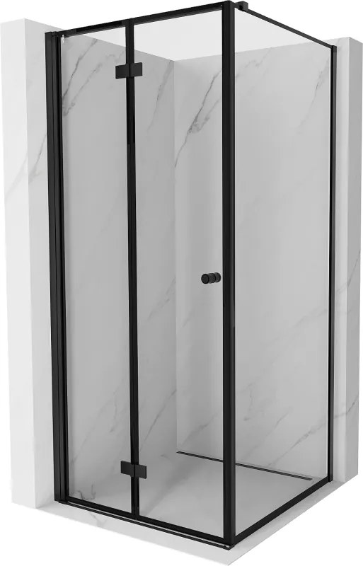 Mexen Mist-F cabină de duș pliabilă stânga 90 x 90 cm, cadru negru, negru - 8A6T-090-090-70-70-L