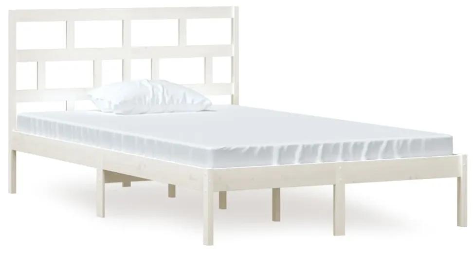 3101214 vidaXL Cadru de pat, alb, 120x200 cm, lemn masiv de pin