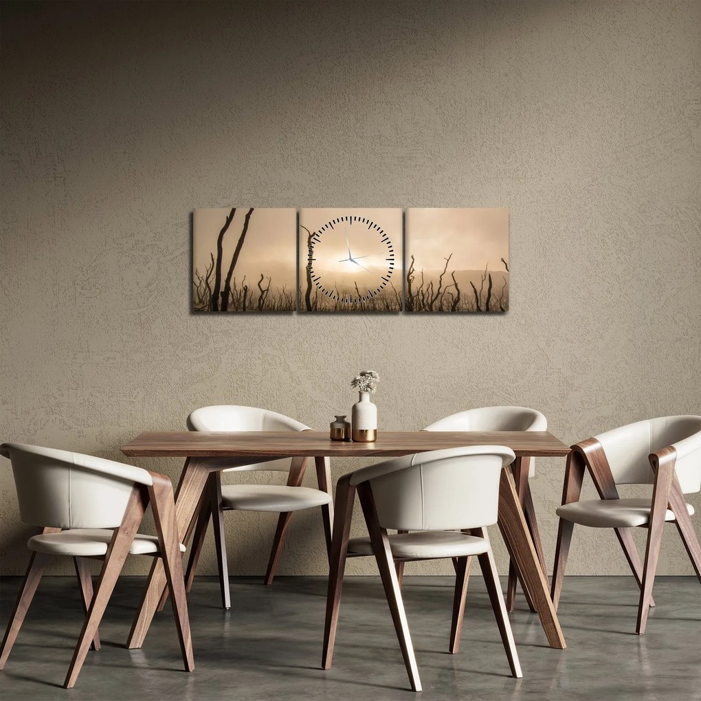 Tablou - Copaci goi (cu ceas) (90x30 cm)