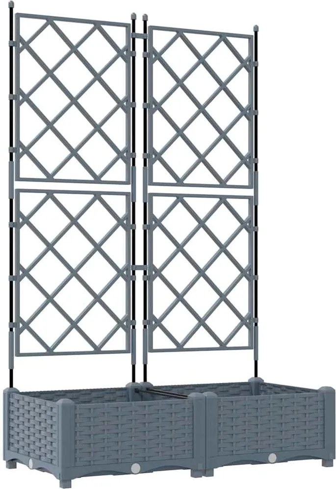 vidaXL Vază pentru Grădină 2 pcs Gri Deschis 80 x 40 x 125,5 cm Oțel