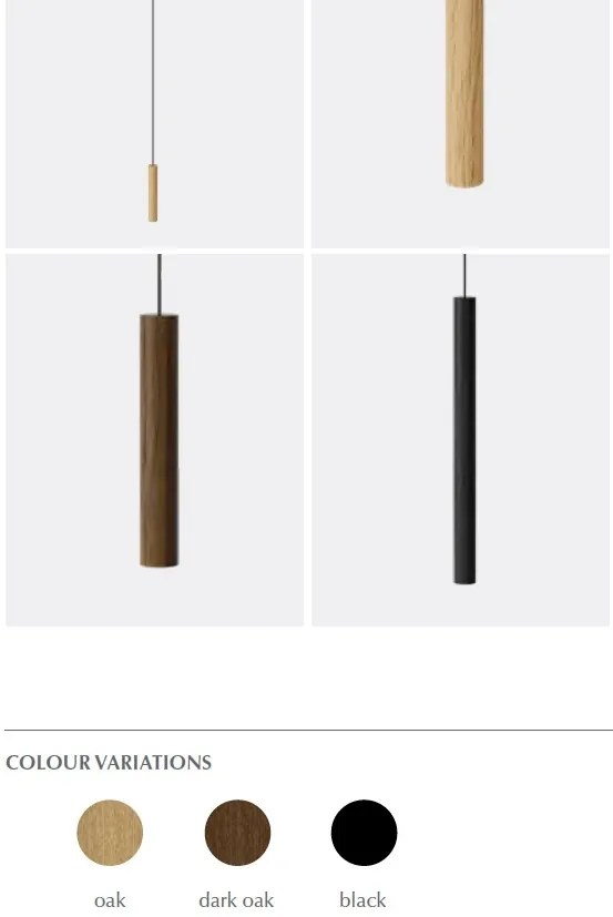 Pendul design minimalist din lemn cu spot LED încorporat Chimes tall - dark oak 2234 VTC