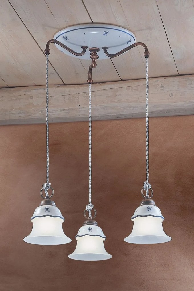 Lustra design clasic cu decor ceramic realizat manual FERRARA