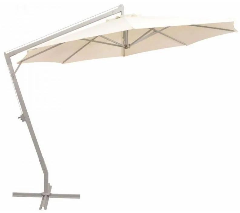 Umbrela de soare suspendata 350 cm, nisipiu, stalp de aluminiu