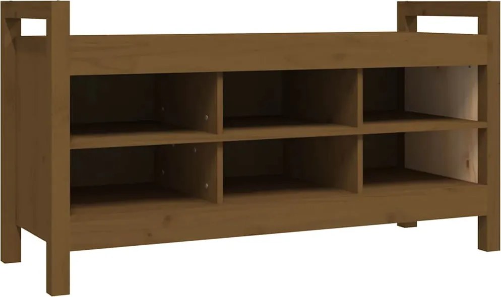 vidaXL Bancă de hol, maro miere, 110x40x60 cm, lemn masiv de pin