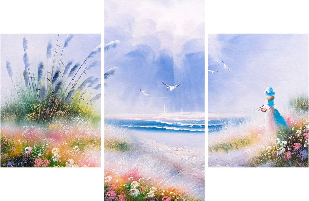 Tablou - Plaja romantică, pictură în ulei (90x60 cm)