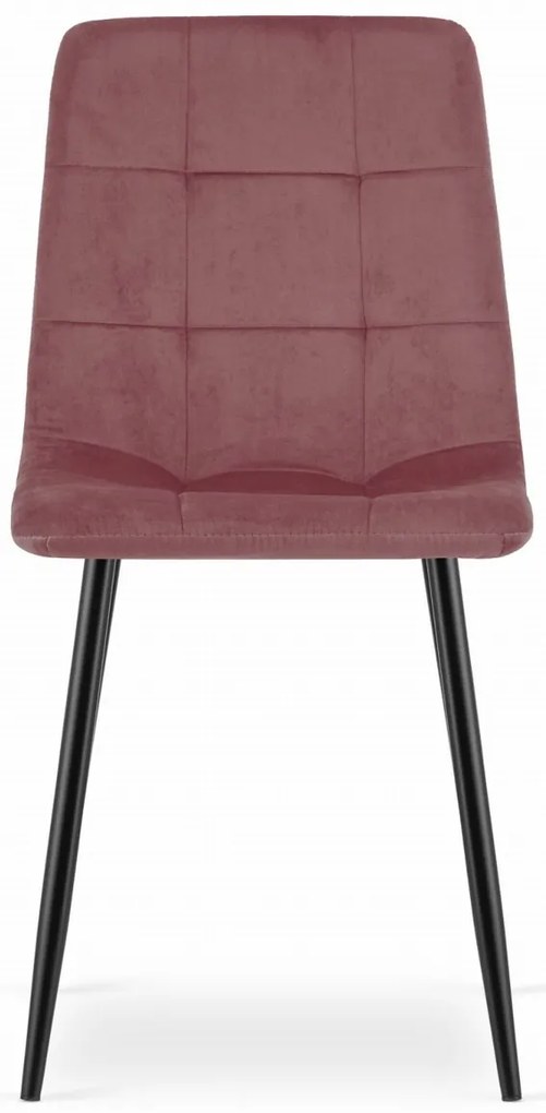 Scaun catifea roz KARA cu picioare negre