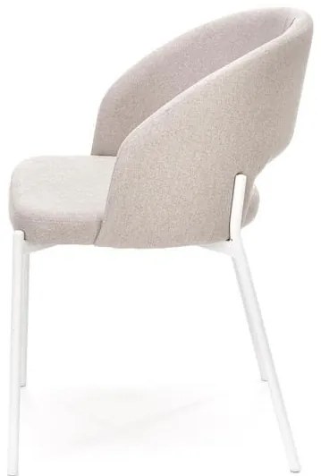 Scaun textil K486 bej-alb - H 77 cm
