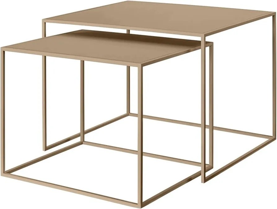 Măsuțe de cafea maro deschis 2 buc. din metal 50x60 cm Fera – Blomus