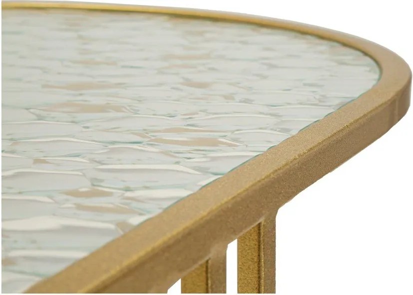 Măsuță de cafea albă-aurie cu blat din sticlă 50x90 cm Antalia – Mauro Ferretti