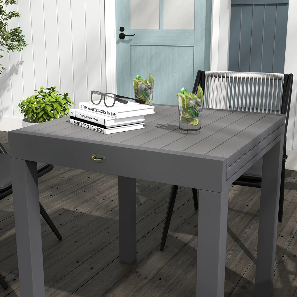 Masă extensibilă pentru terasă Outsunny, cu 4-6 locuri, 81-162 cm | Aosom Romania