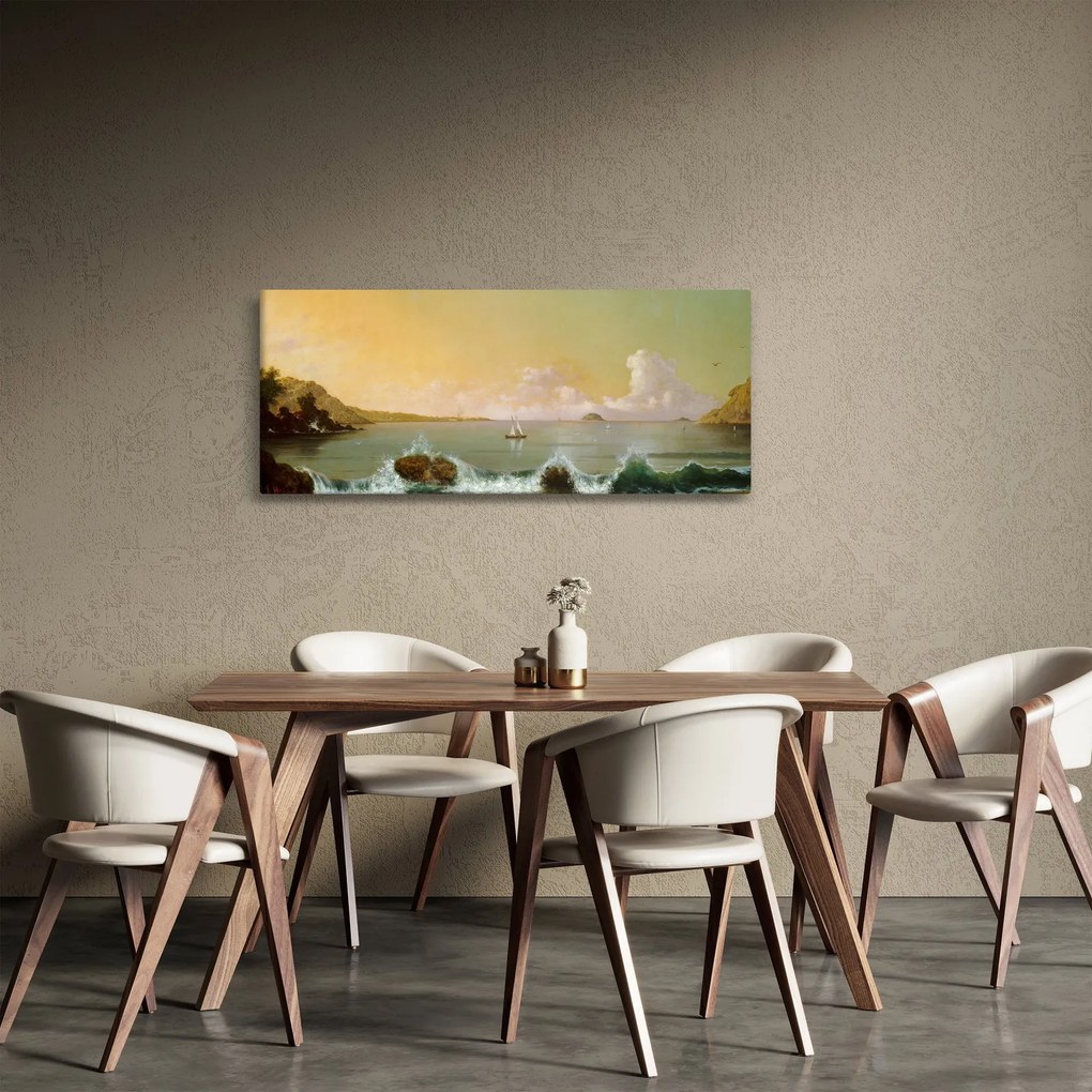 Tablou - Martin Johnson Heade, Rio de Janeiro Bay, reproducere (120x50 cm)